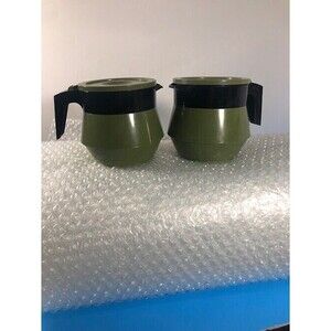 Vintage pair of Avocado Green Boila General Tire service containers MCM- US made